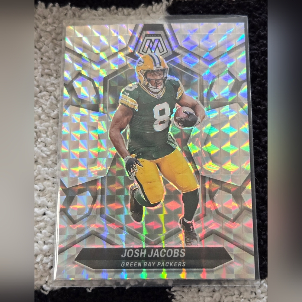 2024 Panini Mosaic Josh Jacobs Silver Mosaic #79 Green Bay Packers
